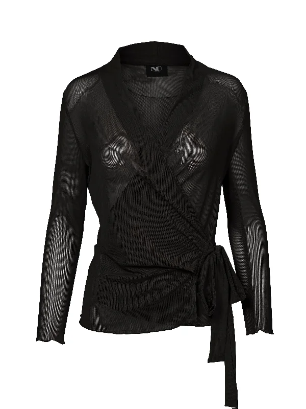 VINJA mesh cardigan - Black