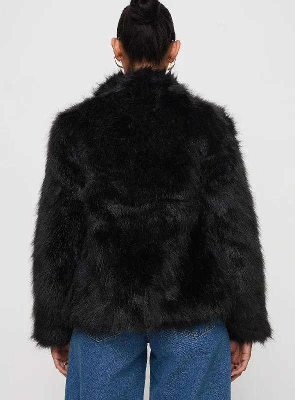 Bada Bing Faux Fur Jacket Onyx