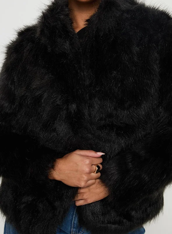 Bada Bing Faux Fur Jacket Onyx