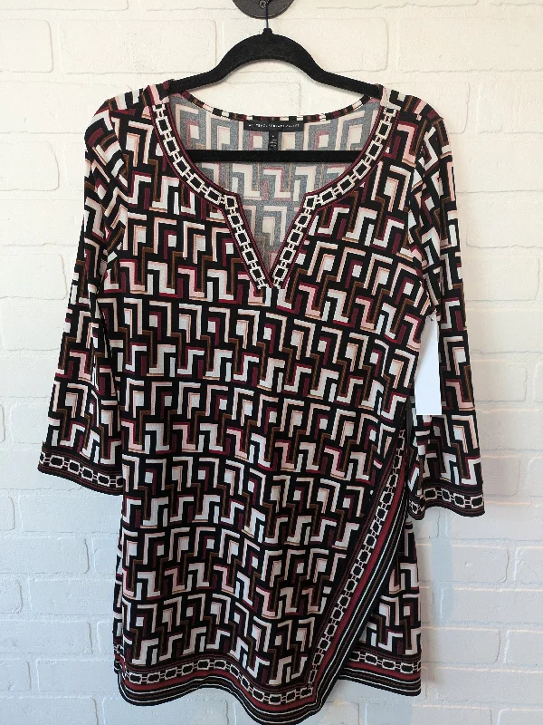 Black & White Tunic 3/4 Sleeve White House Black Market, Size M