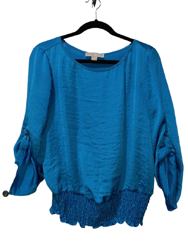 Blue Blouse Long Sleeve Michael By Michael Kors, Size M