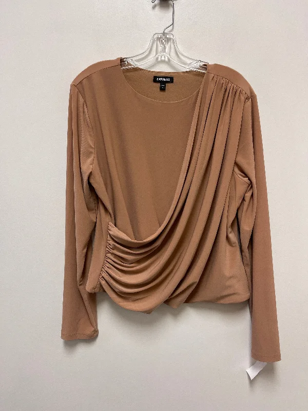 Brown Top Long Sleeve Express, Size Xl