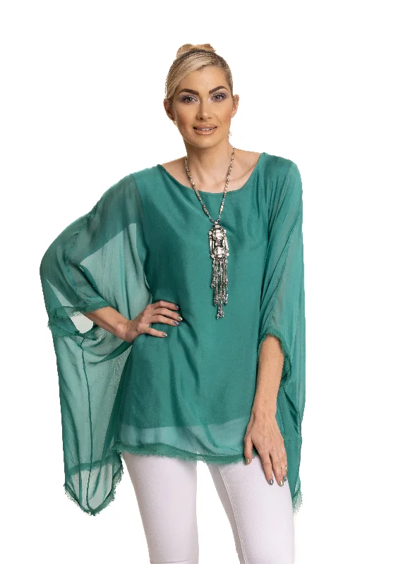 Emiliana Silk Top in Amalfi Green