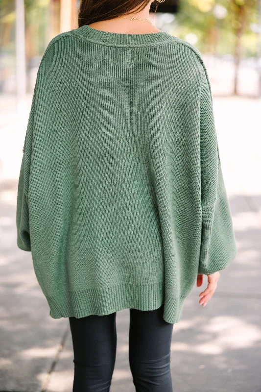 Give You Joy Light Olive Green Dolman Sweater