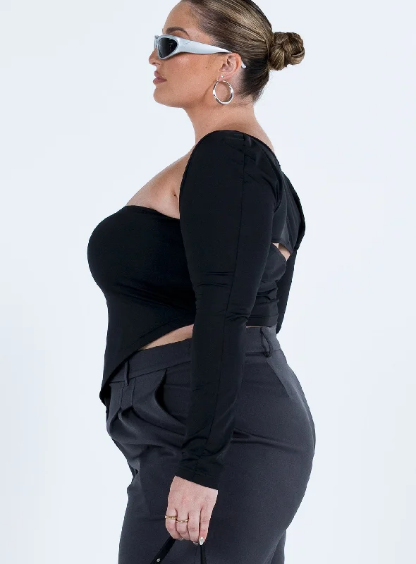 Koslo Bolero Top Black Curve