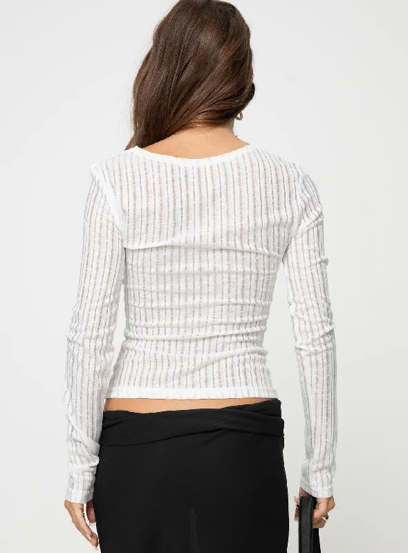 Lansen Long Sleeve Top White