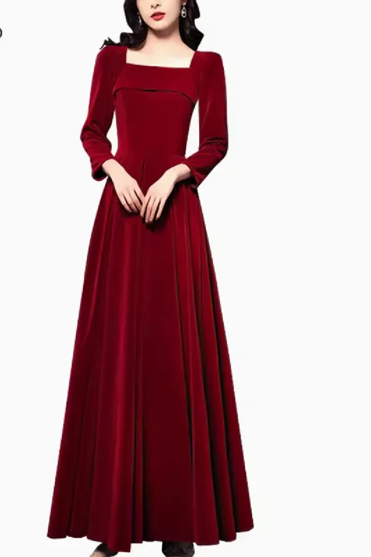 Maxi prom velvet party dress  4799