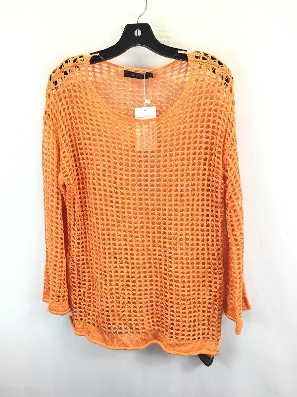 Orange Top Long Sleeve Clothes Mentor, Size M