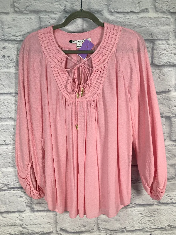 Pink Blouse Designer Diane Von Furstenberg, Size L