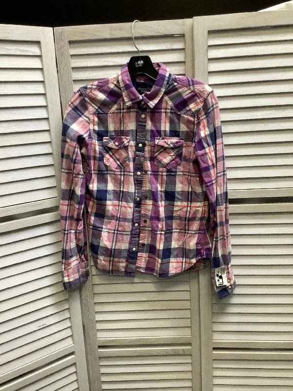 Plaid Top Long Sleeve Basic American Eagle, Size M