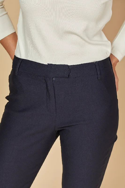 Ponte Straight Leg Pant in Navy