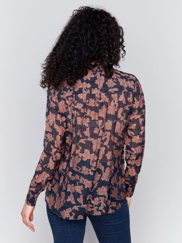 Printed Voile Blouse - Rococo