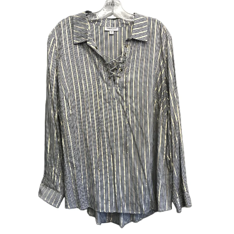 Striped Pattern Top Long Sleeve By Westport, Size: 2x