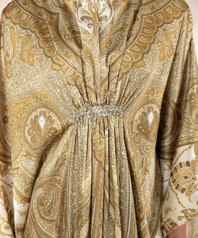 Embellished Silk Kaftan