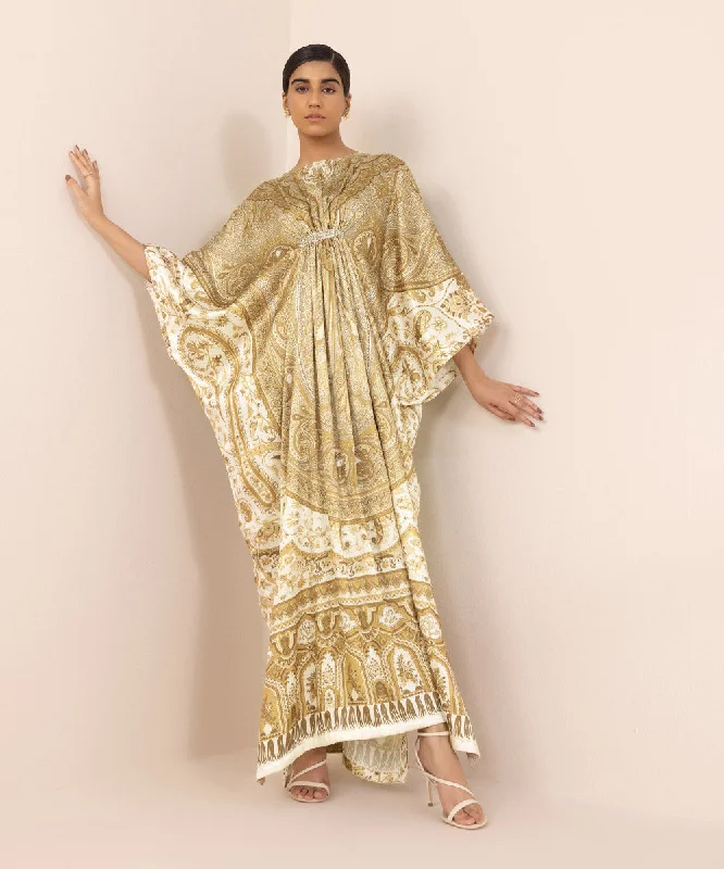 Embellished Silk Kaftan