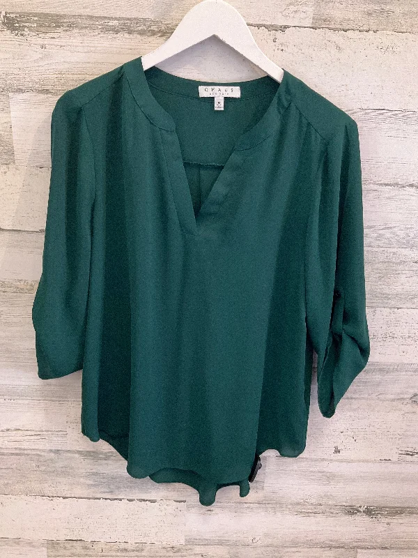 Top 3/4 Sleeve By Chaus In Green, Size: M