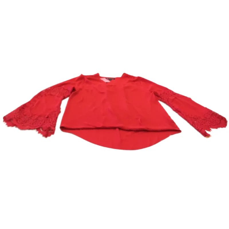 Top Long Sleeve By Inc In Red, Size: S