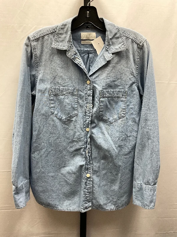 Top Long Sleeve By J. Crew In Blue Denim, Size: 4