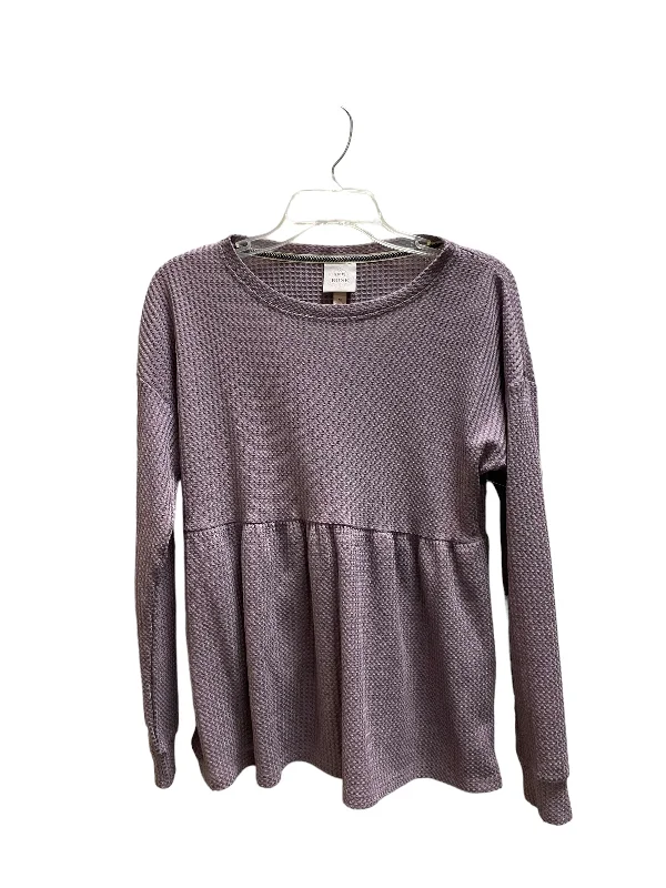 Top Long Sleeve By Knox Rose In Purple, Size: M