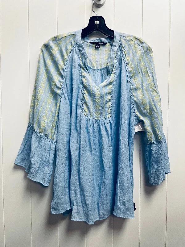 Top Long Sleeve By Zac And Rachel In Blue & Yellow, Size: Xl