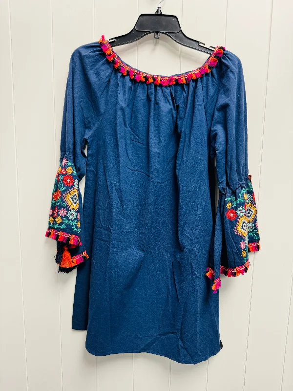 Tunic Long Sleeve By velezra In Blue & Orange, Size: S