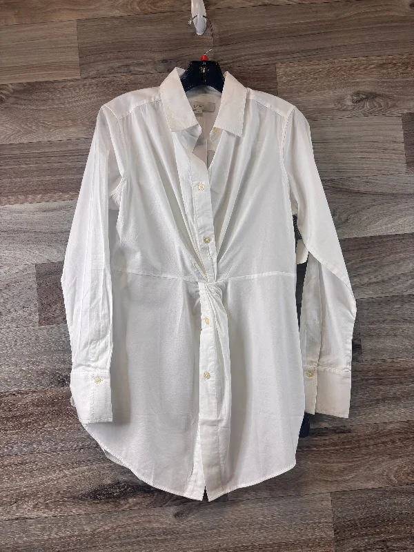 White Top Long Sleeve Loft, Size S