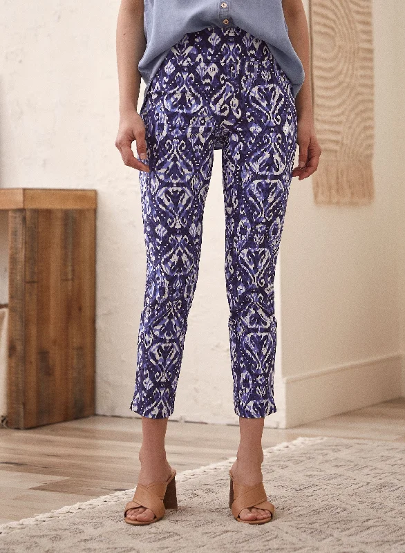 Abstract Paisley Print Pull-On Pants