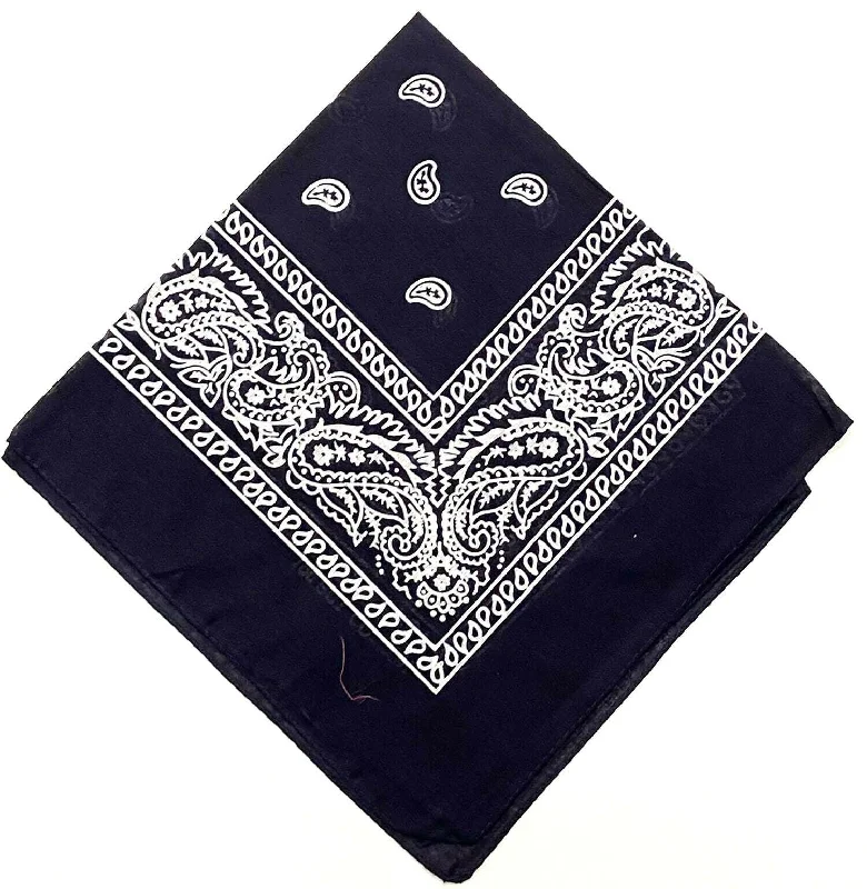 Bandana Head Navy Blue Tie Neck Wear Adult Scarf Wrist Wrap Head Band Cotton Bandana