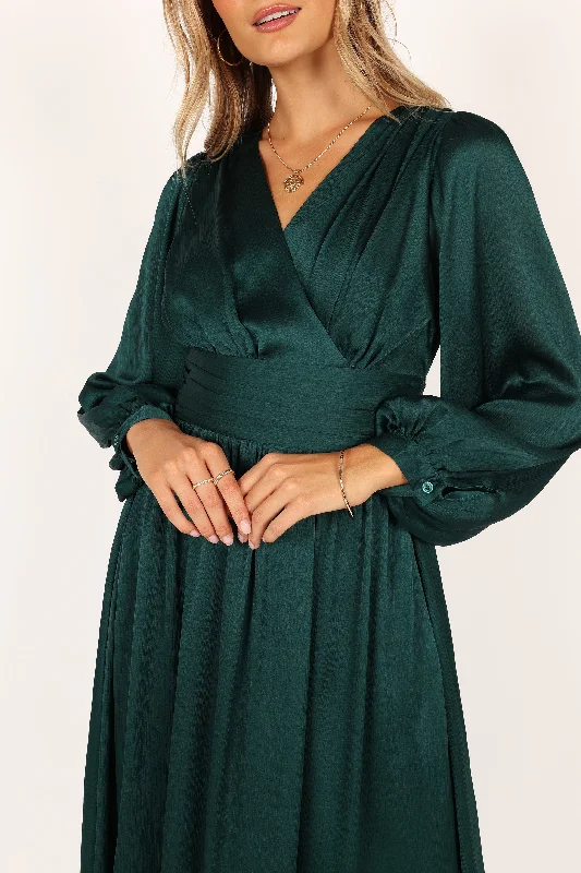 Bethanny Long Sleeve Maxi Dress - Emerald