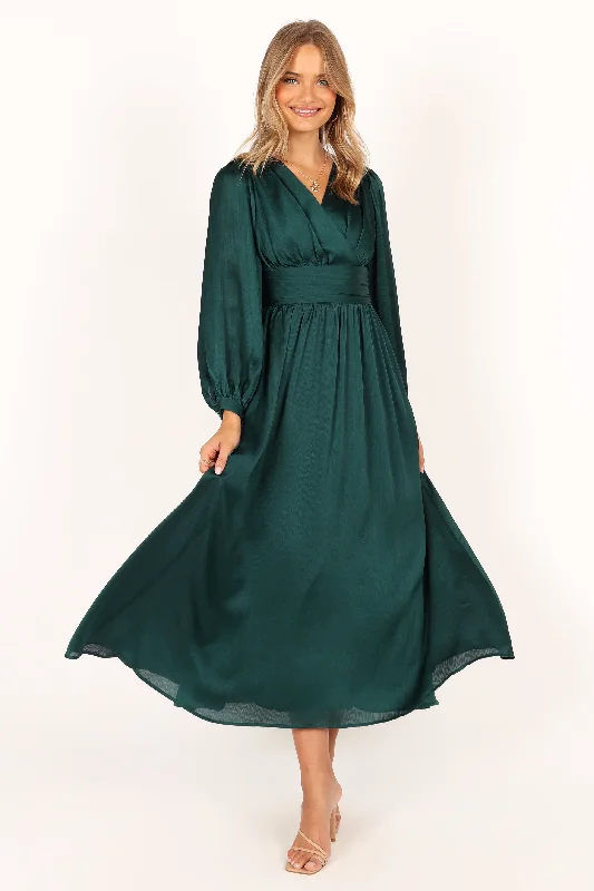 Bethanny Long Sleeve Maxi Dress - Emerald