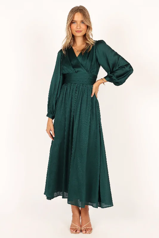 Bethanny Long Sleeve Maxi Dress - Emerald