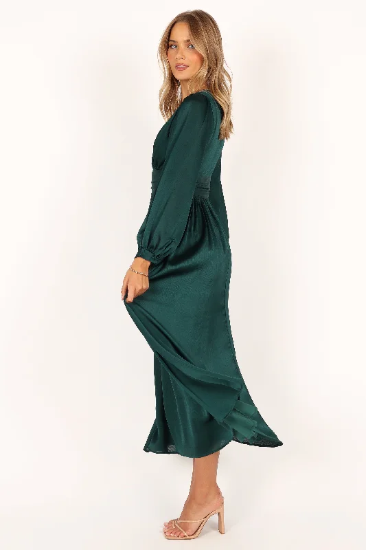 Bethanny Long Sleeve Maxi Dress - Emerald