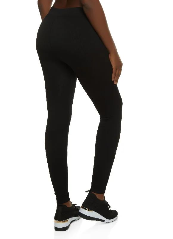 Seamless Ribbed Knit Leggings