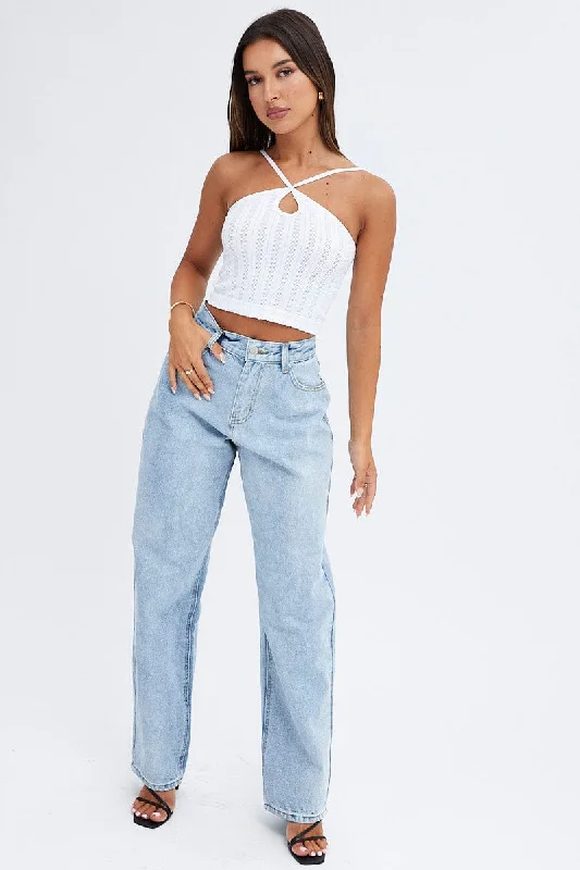 Denim Baggy Jeans Mid Rise