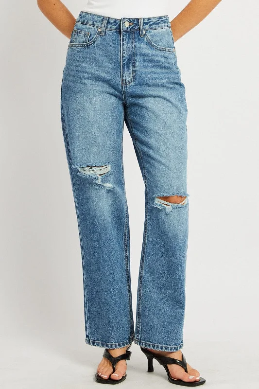 Denim Straight Jean Mid Rise