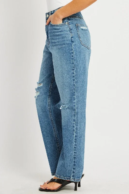 Denim Straight Jean Mid Rise