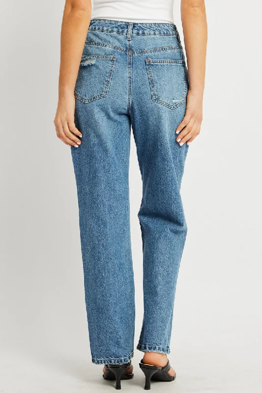 Denim Straight Jean Mid Rise