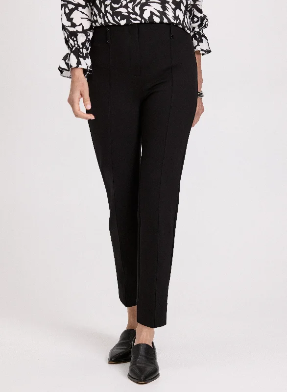 Hem Slit Slim Leg Pants