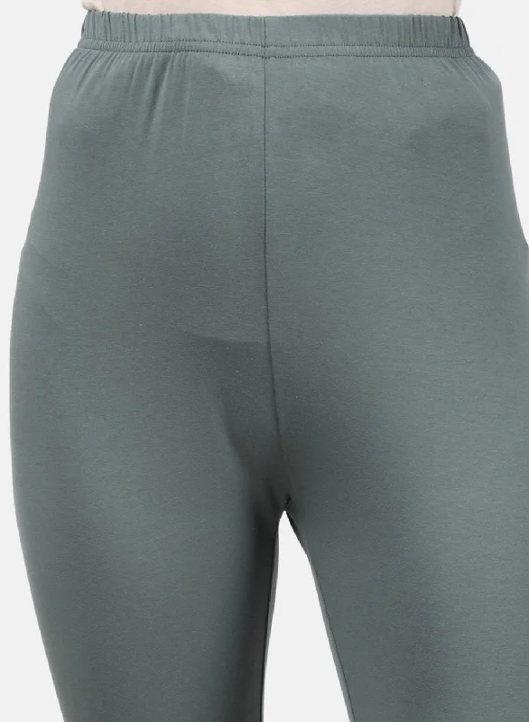 Womens Grey Plain Legging