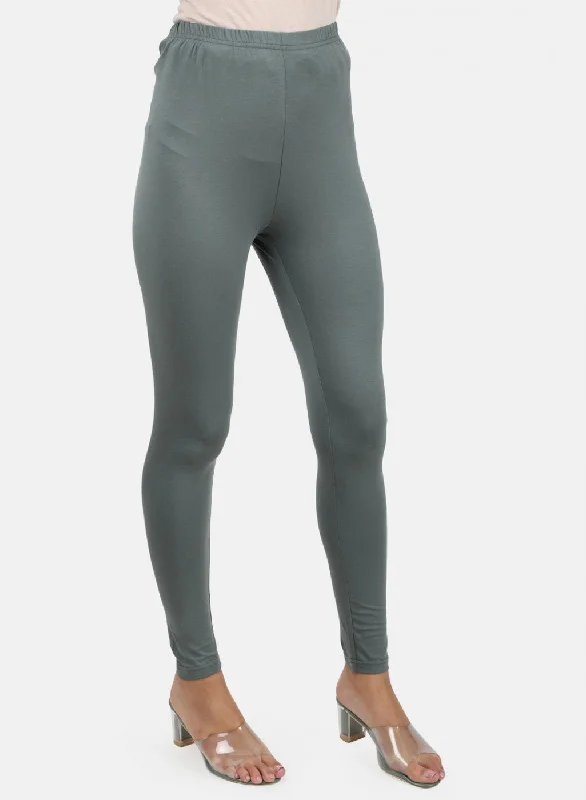 Womens Grey Plain Legging