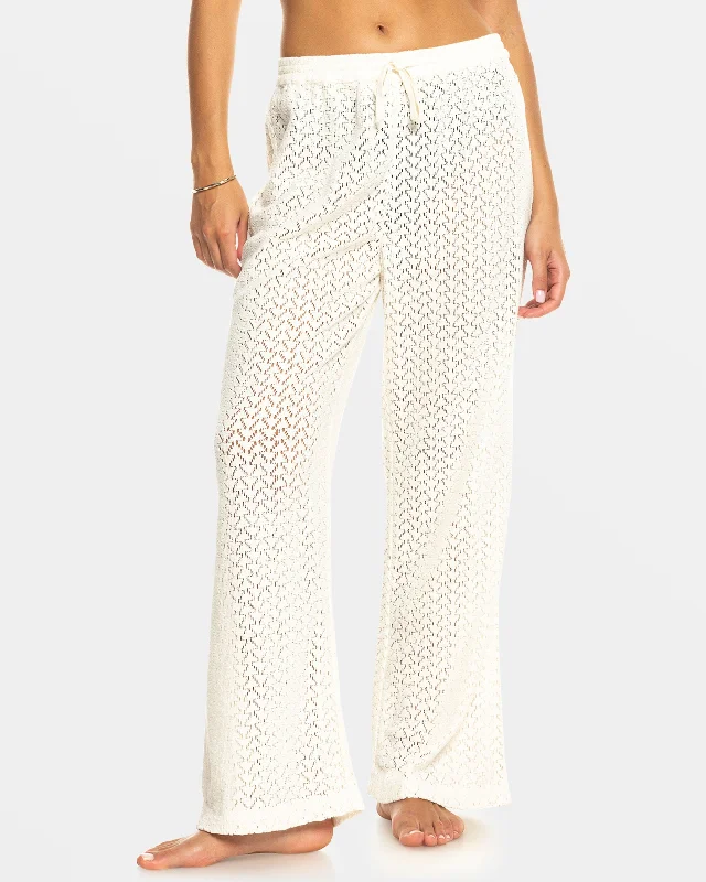 Mood Moving Crochet Beachy Pant - Egret