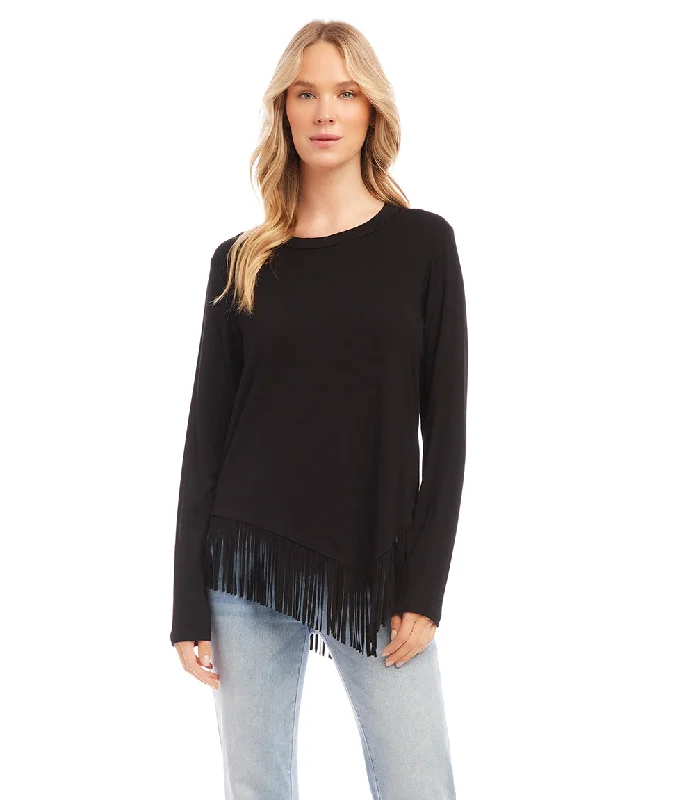 Petite Size Asymmetric Fringe Top