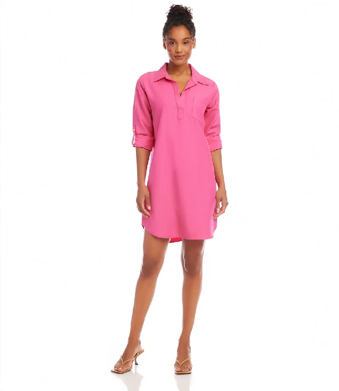 Roll Tab Sleeve Shirtdress