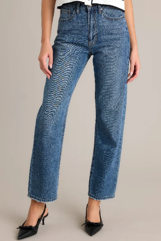 Time To Evolve Medium Wash Classic Straight Leg Jeans