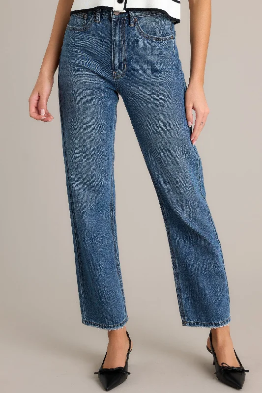 Time To Evolve Medium Wash Classic Straight Leg Jeans