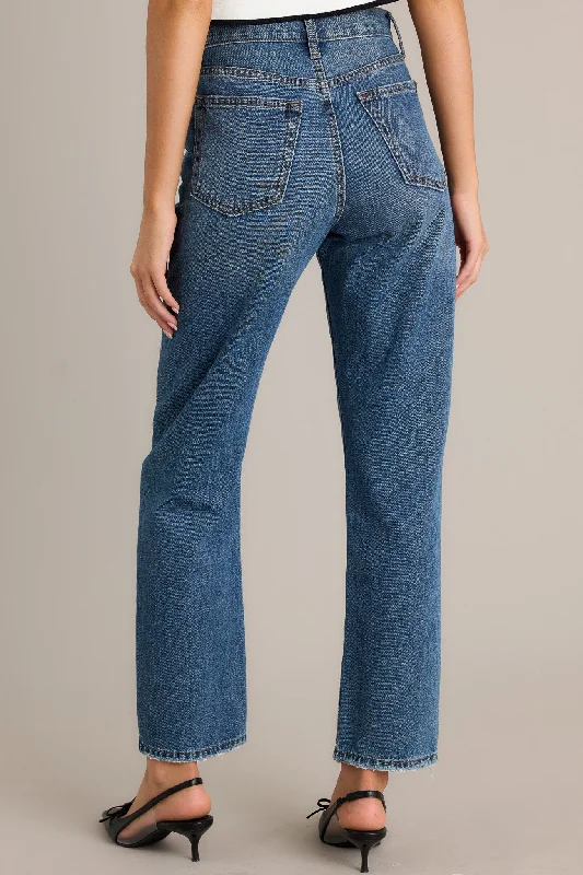 Time To Evolve Medium Wash Classic Straight Leg Jeans