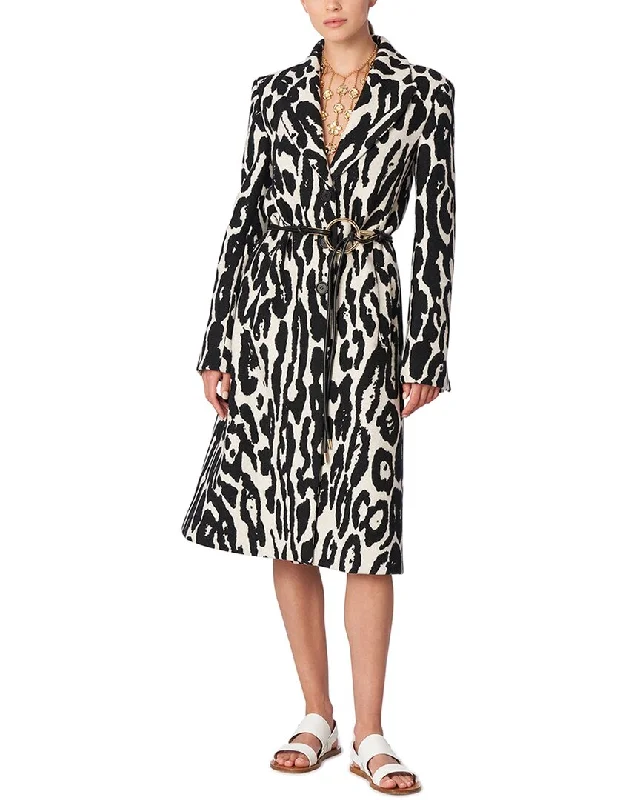 Carolina Herrera Long Trench Wool Coat