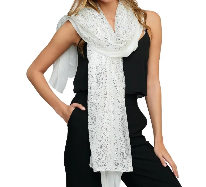 Chrystal Scarf In White