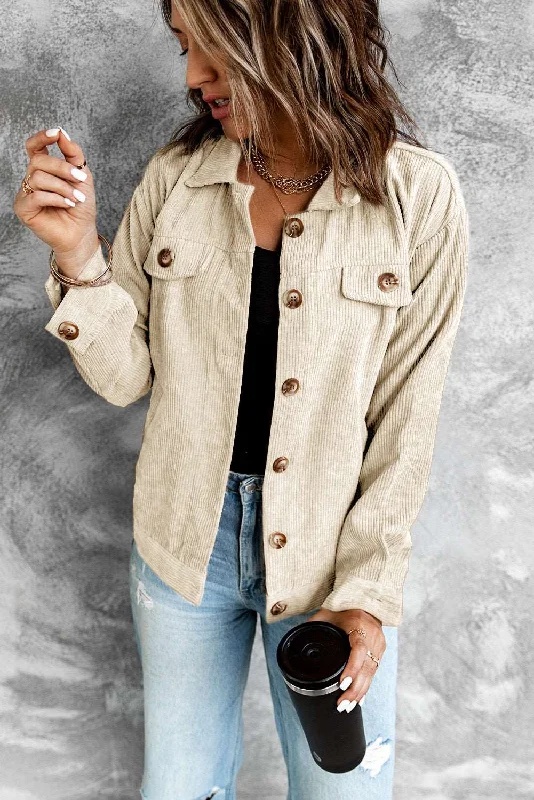 women long-sleeve Corduroy stylish Jacket