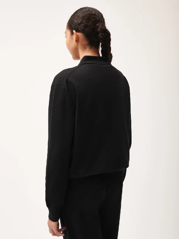 DNA Knitted Collared Shirt—black